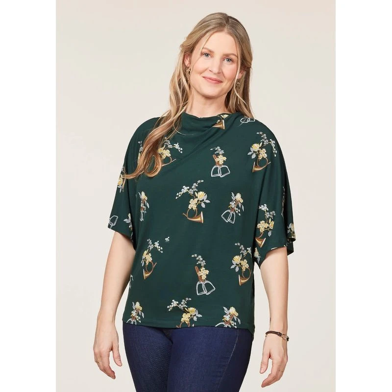 EQL Women's Lexi Cowl Neck Dolman Shirt - Ivy Hunt Field Floral 2 EQL Women's Lexi Cowl Neck Dolman Shirt - Ivy Hunt Field Floral - Image 2