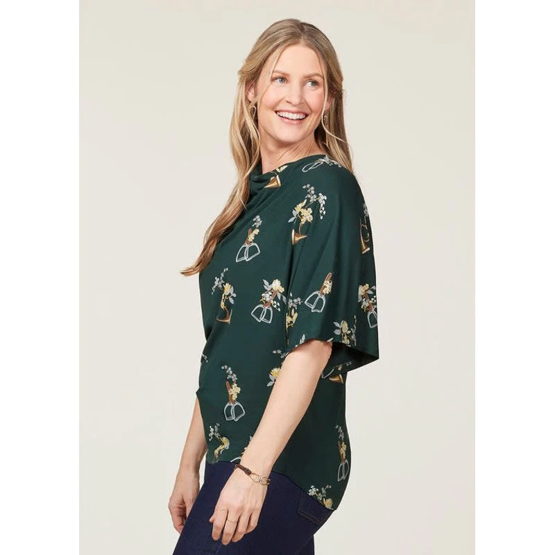 EQL Women's Lexi Cowl Neck Dolman Shirt - Ivy Hunt Field Floral 3 EQL Women's Lexi Cowl Neck Dolman Shirt - Ivy Hunt Field Floral - Image 3
