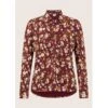 EQL Women's Ruched Button Front Long Sleeve Shirt - Sangria Snaffle Floral -Ovation Sale Shop 698679 800 800