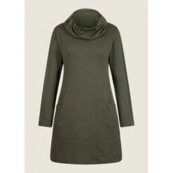 EQL Women's Textured Cowl Neck Dress - Evergreen
