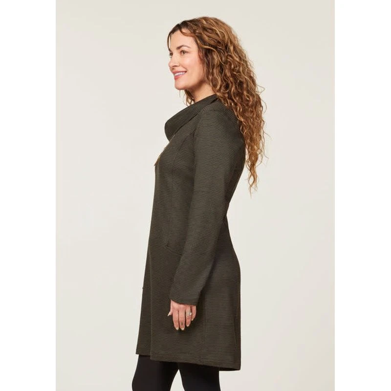 EQL Women's Textured Cowl Neck Dress - Evergreen 3 EQL Women's Textured Cowl Neck Dress - Evergreen - Image 3