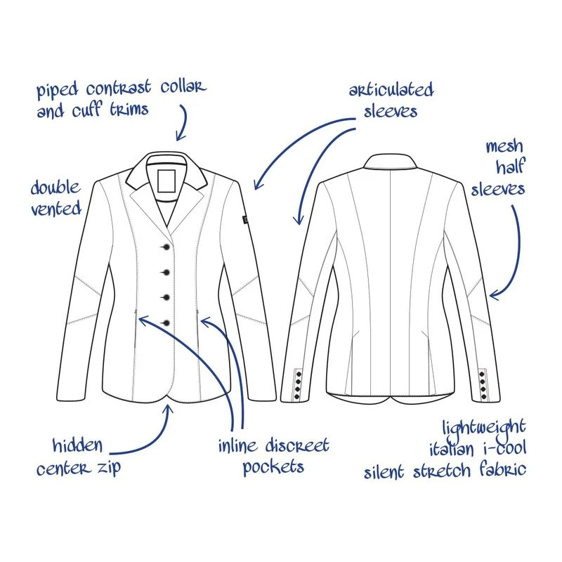 Tredstep Women's Solo Vision Competition Coat - Navy 4 Tredstep Women's Solo Vision Competition Coat - Navy - Image 4