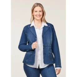 EQL Women's In Motion Denim Blazer - Midnight Wash -Ovation Sale Shop 711294 800 800