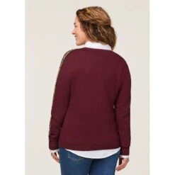 EQL Women's Snaffle Stripe Sweater - Sangria/Black -Ovation Sale Shop 711354 800 800
