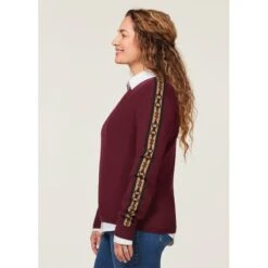 EQL Women's Snaffle Stripe Sweater - Sangria/Black -Ovation Sale Shop 711355 800 800