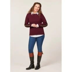 EQL Women's Snaffle Stripe Sweater - Sangria/Black -Ovation Sale Shop 711356 800 800