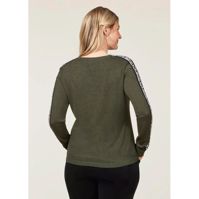 EQL Women's Snaffle Stripe Sweater - Hunter/Navy 3 EQL Women's Snaffle Stripe Sweater - Hunter/Navy - Image 3