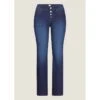 EQL Women's In Motion Button Fly Straight Leg Jeans - Midnight Wash -Ovation Sale Shop 711512 800 800
