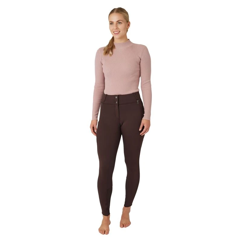 Horze Women's Mira Thermo Full Seat Breeches - Chocolate Martini 2 Horze Women's Mira Thermo Full Seat Breeches - Chocolate Martini - Image 2